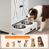 Elevated Dog Feeding Station with Storage Cabinet