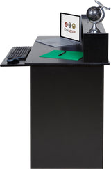 Essential Computer Desk, Hutch with Pull-Out Keyboard, Black