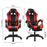 Gaming Chair with Bluetooth Speakers and LED Lights - Ergonomic High Back with Massage and Lumbar Support