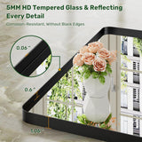 60x36 Black Metal Frame Bathroom Mirror - Wall Mounted Rectangle Vanity Mirror