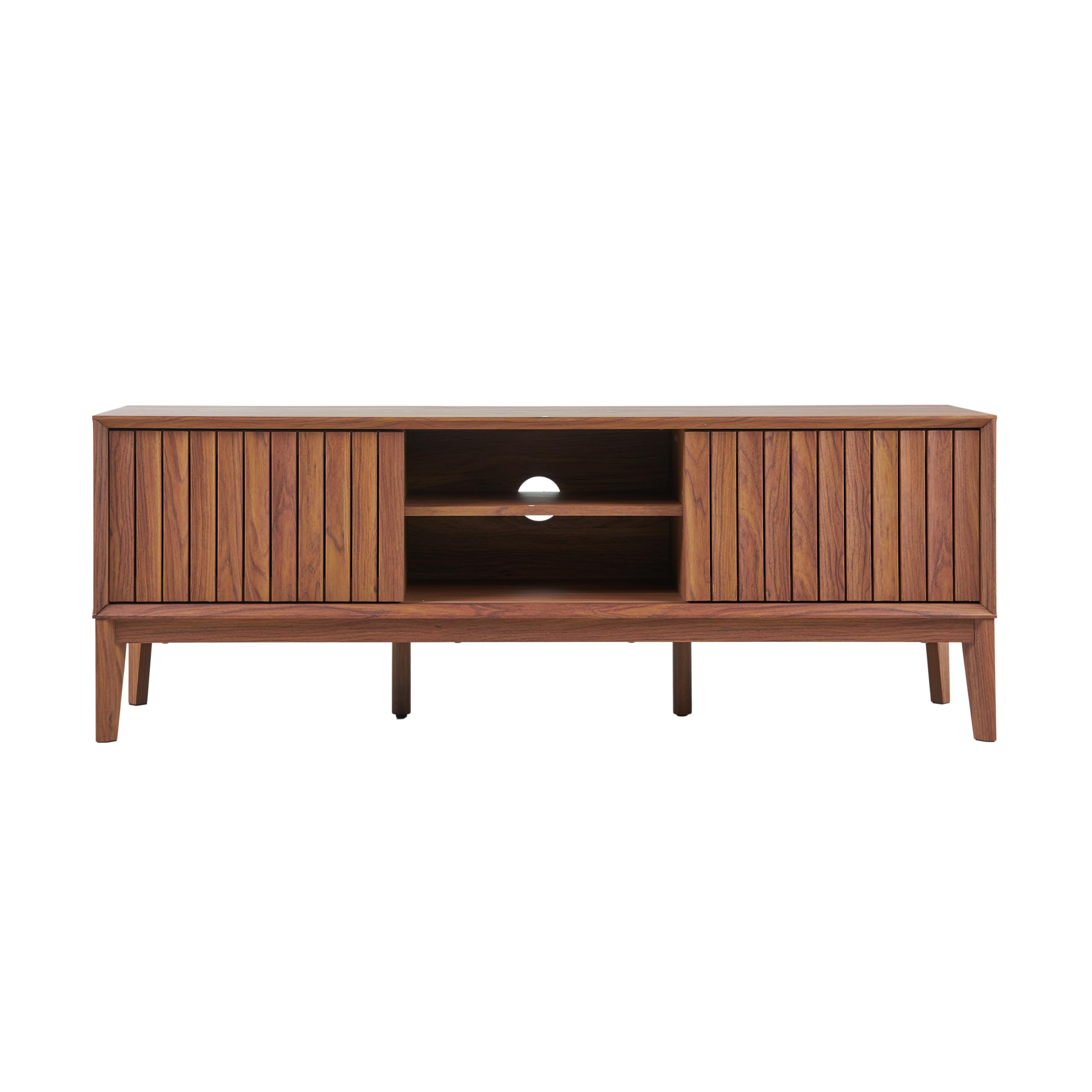 TVS1000B Gennaro 58 in. Farmhouse 3-Storage Sliding Door TV Stand Fits TVs up to 65 in
