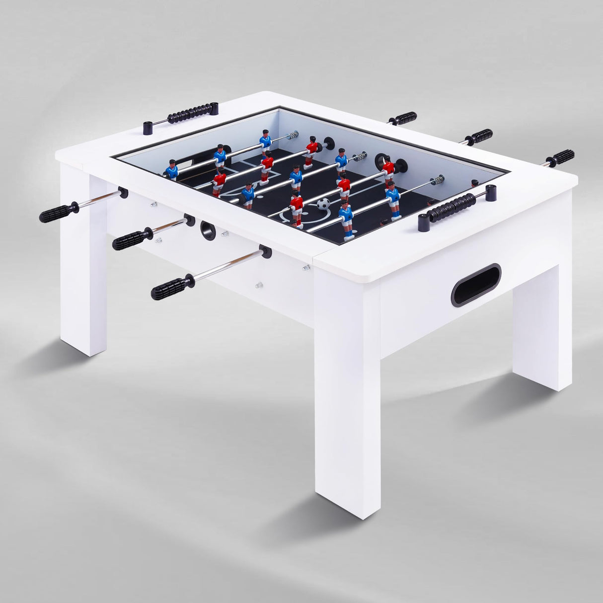 Foosball Coffee Table, 42" Soccer Game Table with Tempered Glass