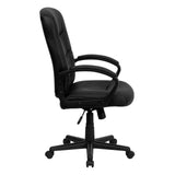 Chelsea Mid-Back Black LeatherSoft Executive Swivel Office Chair