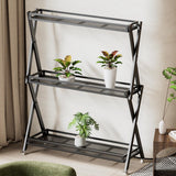 3-Tier Metal Plant Stand - Indoor/Outdoor Aluminum Shelf with Universal Wheel