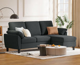 79" Convertible Sectional Sofa, Small L Shaped 3-Seat Couch