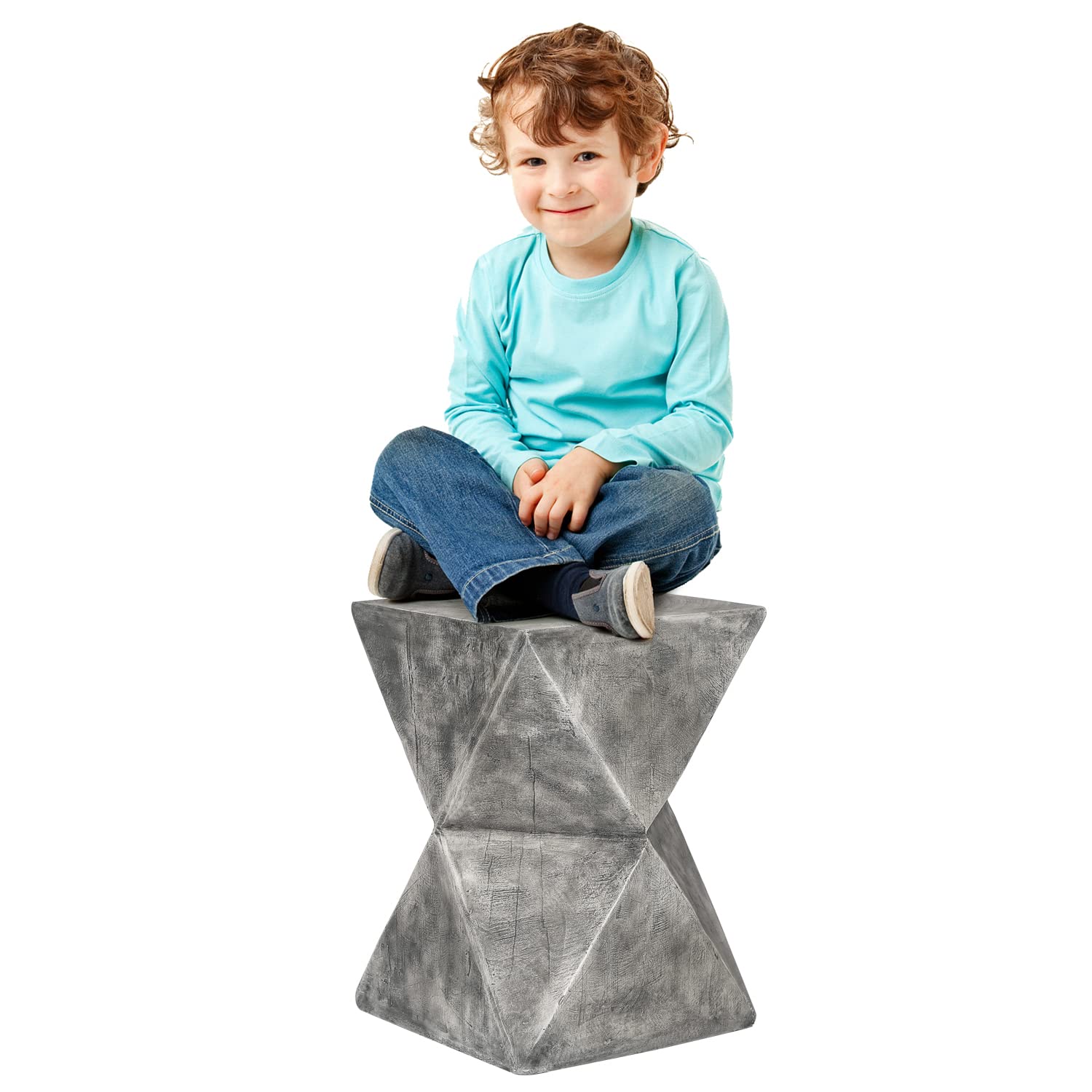 Concrete Accent Patio Side End Decorative Garden Stool Nightstands Plant