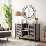 26.8" Round Black Wall Mirror - Large Circle Mirror with Metal Frame