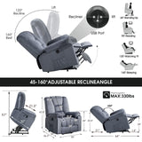 Electric Power Lift Recliner Chair for Elderly with Massage and Heat, Fabric Lift Recliner