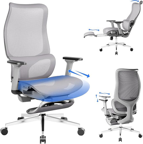 Office Chair with Footrest, Ergonomic Office Executive Chair with Adjustable Seat