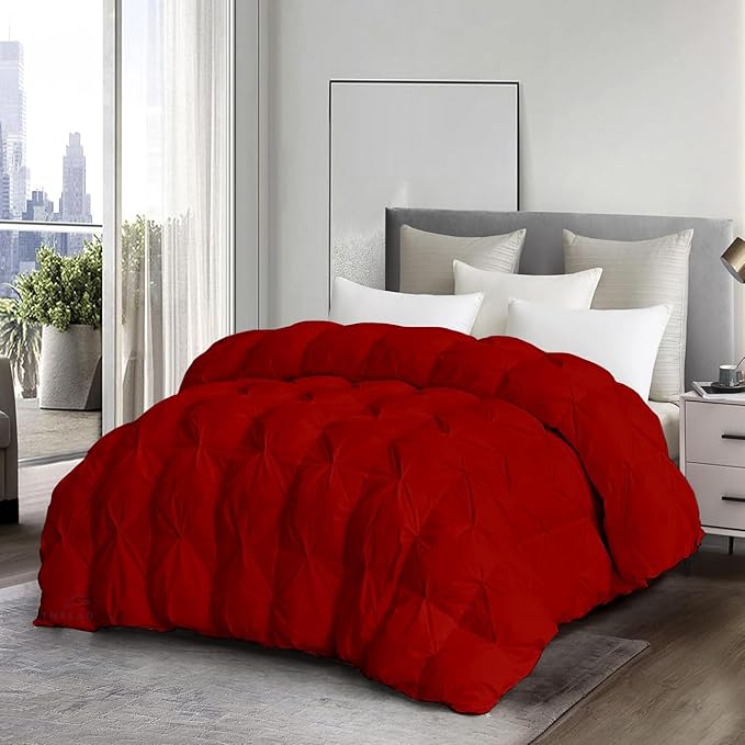 Luxurious All-Season Exquisite Pinch Pleat Design King Size 104 x 90 Down Alternative