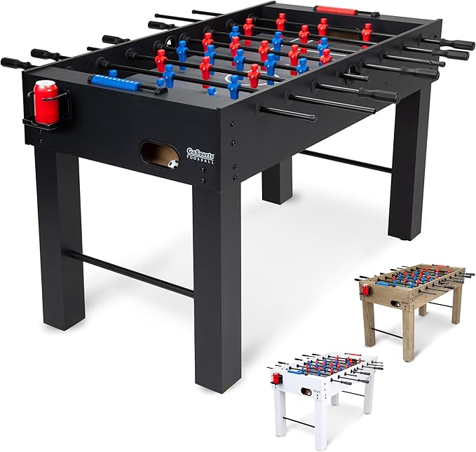54 Inch Full Size Foosball Table - Includes 4 Balls and 2 Cup Holders –Oak