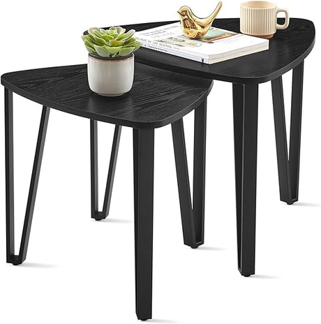 Industrial Nesting Coffee Table, Set of 3 End Tables for LivingRoom