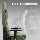 Ergonomic Gaming Chair with Massage Lumbar Support and Footrest