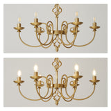 Modern Gold Chandelier for Dining Room 6 Lights Candle Chandelier Light Fixtures 26"