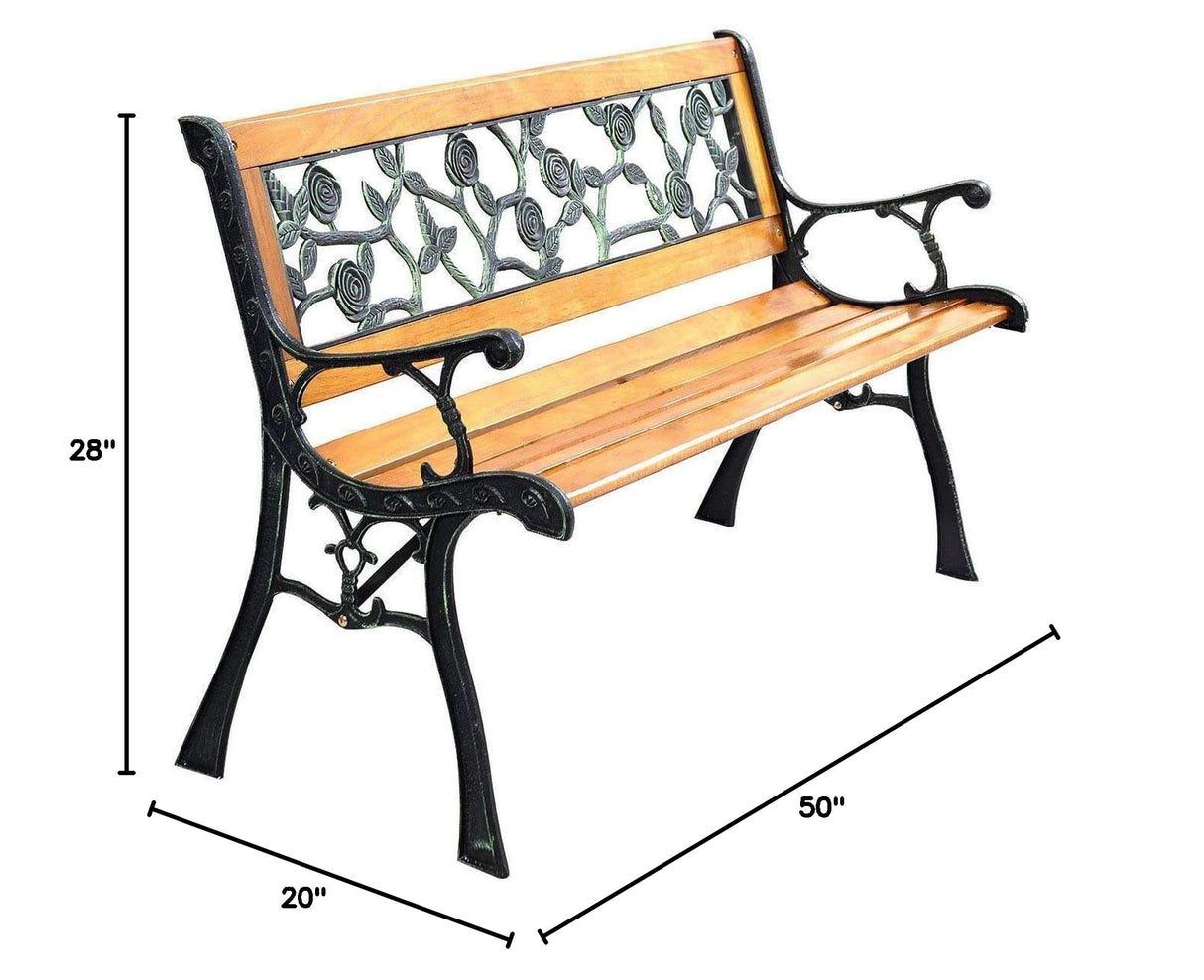 Garden Bench Patio Porch Chair Deck Hardwood Cast Iron Love Seat Best Massage