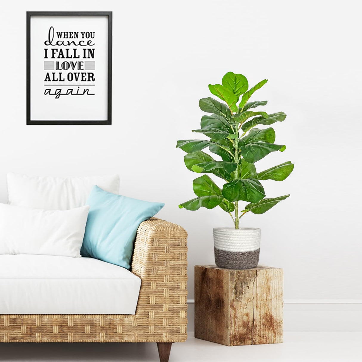 Artificial Fiddle Leaf Fig Tree/Faux Ficus Lyrata for Home Office Decoration,