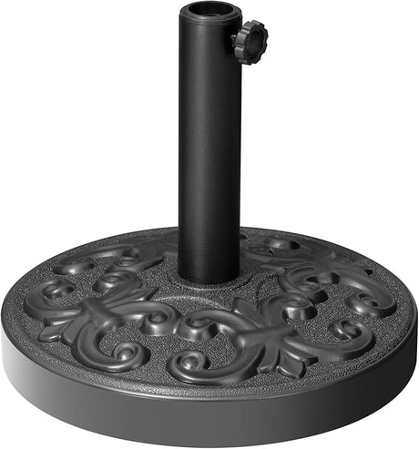 Patio Umbrella Base, Heavy Duty Table Umbrella Base, Round Cement Market Umbrella Stand for Outdoor, Deck, Lawn, Garden, Flower Decorative Pattern (30 Pounds)