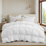 Goose Feather Down Comforter with Pinch Pleat Design - All Season Duvet Insert