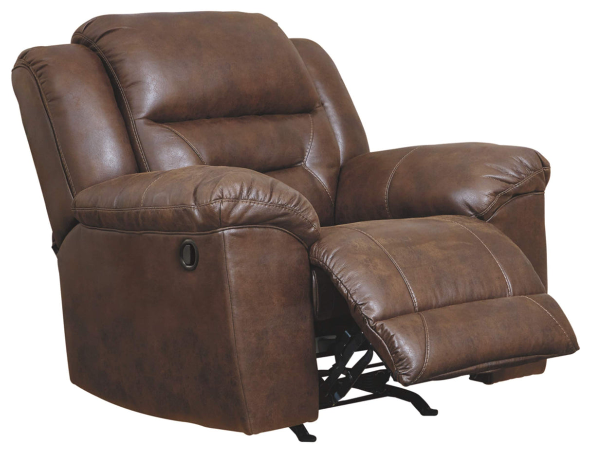 Stoneland Faux Leather Manual Pull Tab Rocker Recliner, Dark Brown