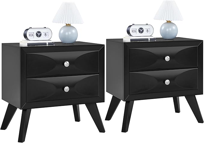 Nightstand with 2 Drawers, Almost Fully-Assembled Nightstand