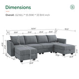 Modular Sectional Sofa U Shaped Sectional Couch with Reversible Chaise Modular Couch