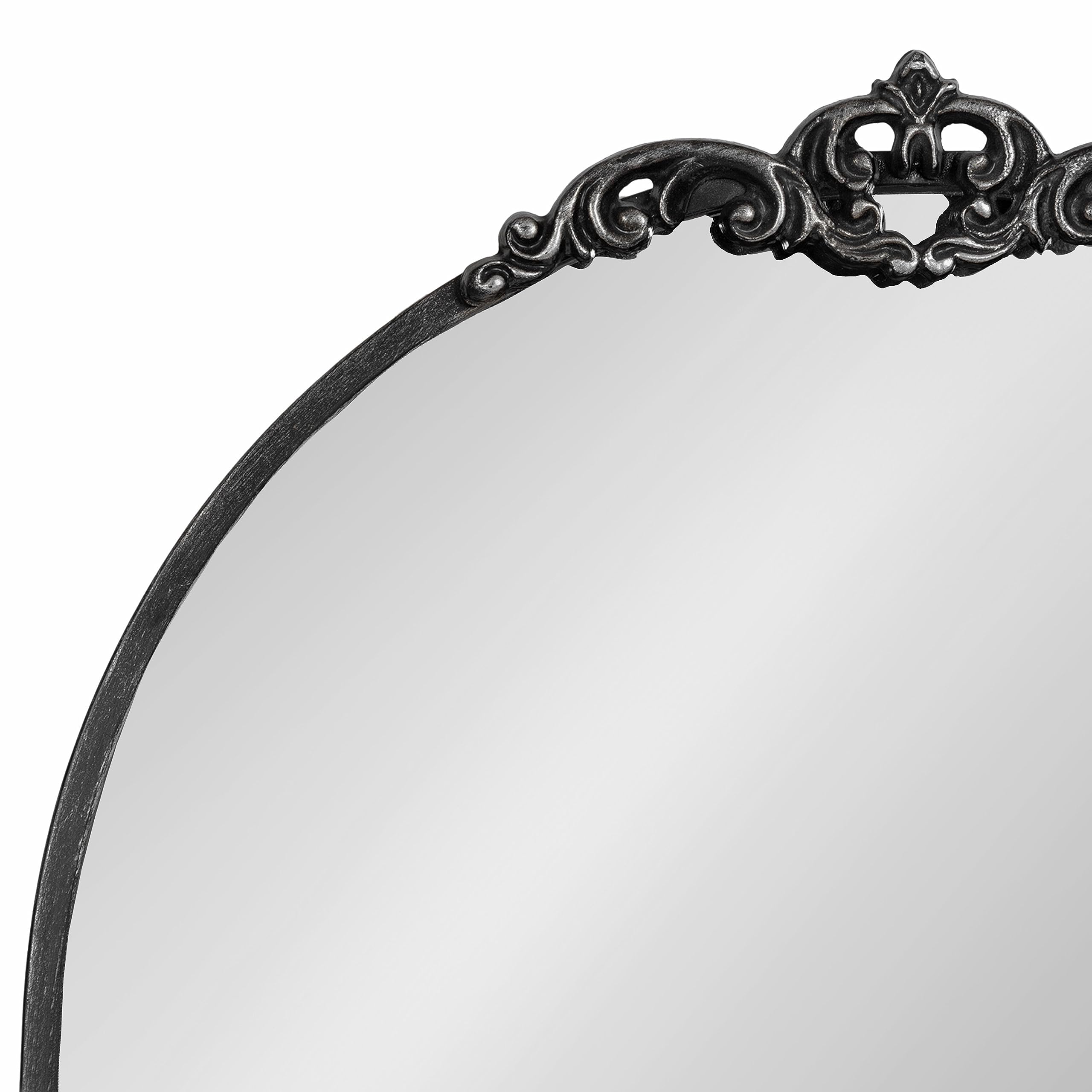 Arched Mirror with Shelf - 21x28 Antique Black