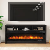 Fireplace TV Stand for TVs Up to 75" TV with 60" Electric Fireplace,Entertainment Center