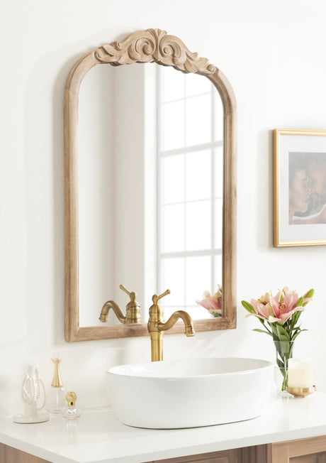 Arendahl Traditional Arch Wall Mirror, 24 x 36, Natural Wood