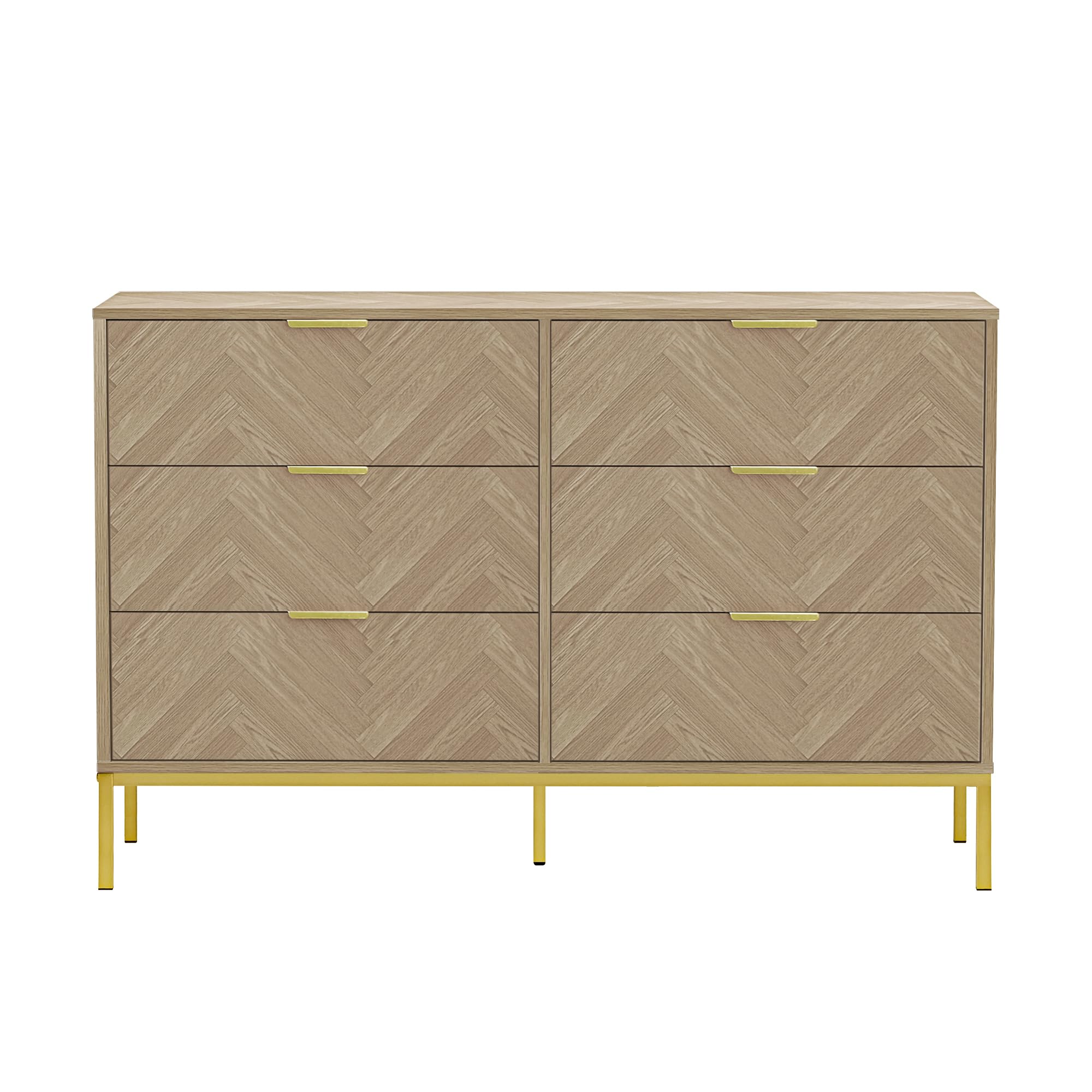 6-Drawer Double Dresser for Bedroom Large Nightstand
