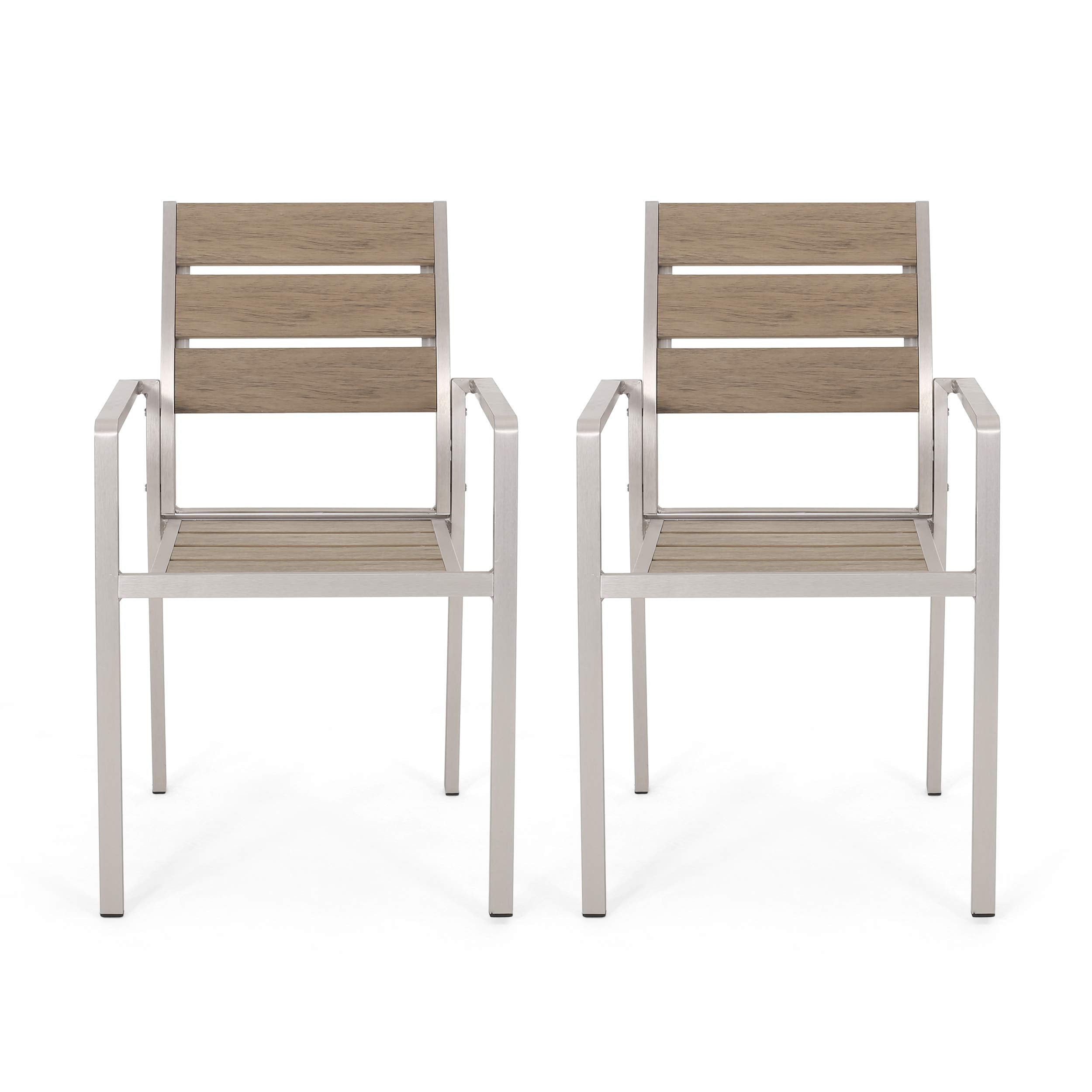 Great Deal Furniture Belle Outdoor Modern Aluminum Dining Chair