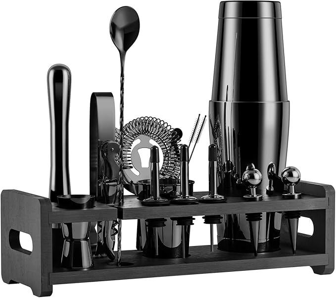 Mixology 24-Piece Bartender Kit,Perfect Home Cocktail Shaker Set for Drink Mixing