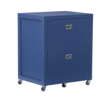 Linon Navy Blue Rolling Sadie File Cabinet