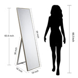 Empire Art Direct Traverse Modern Cheval, Floor Mirror Solid Wood Frame Covered with Beveled Clear MirrorPanel, 64" x 1.3" x 18"