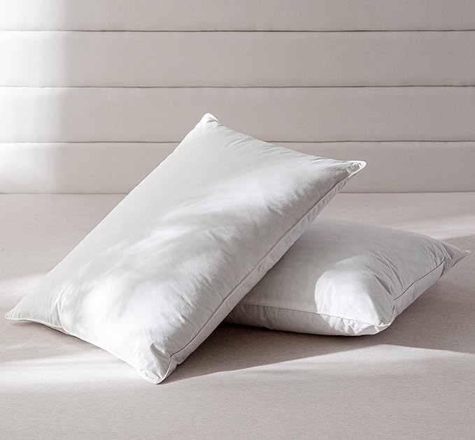 Luxury Feathers Down Pillow Queen/Standard Size, Hotel Quality Fluffy Bed Pillow