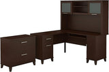 Somerset 60W L Shaped Desk with Hutch and Lateral File Cabinet