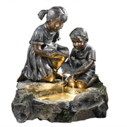 FCL008 Fratelli Siblings Rock Outdoor/Indoor Water Fountain, Multi