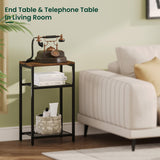 Side Table, 3 Tier End Table with Storage, Tall Telephone Table, Night Stand