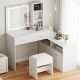 Vanity Desk with Mirror and Lights,Makeup Vanity Dressing Table Makeup Desk with 4