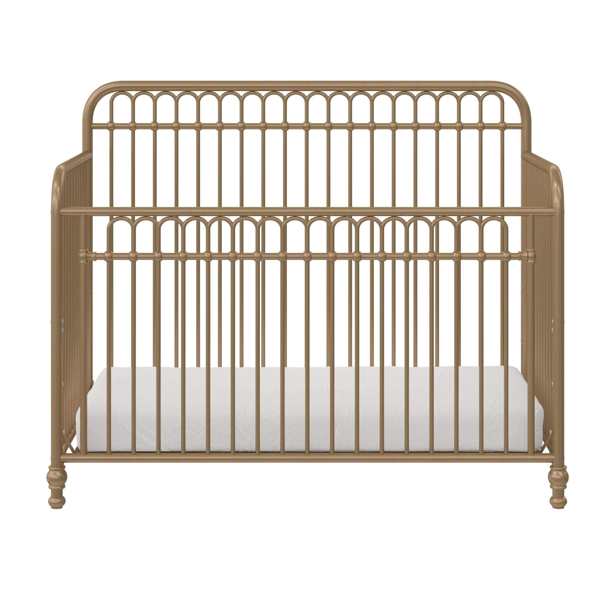 Ivy 3-in-1 Convertible Metal Crib, JMPA Certified, Gold