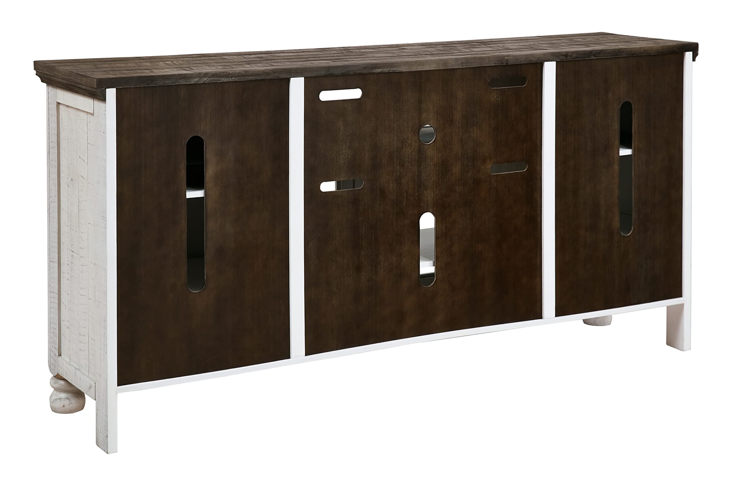 Havalance Farmhouse TV Stand Fits TVs up to 72", 4 Cabinets and Shelves For Storage