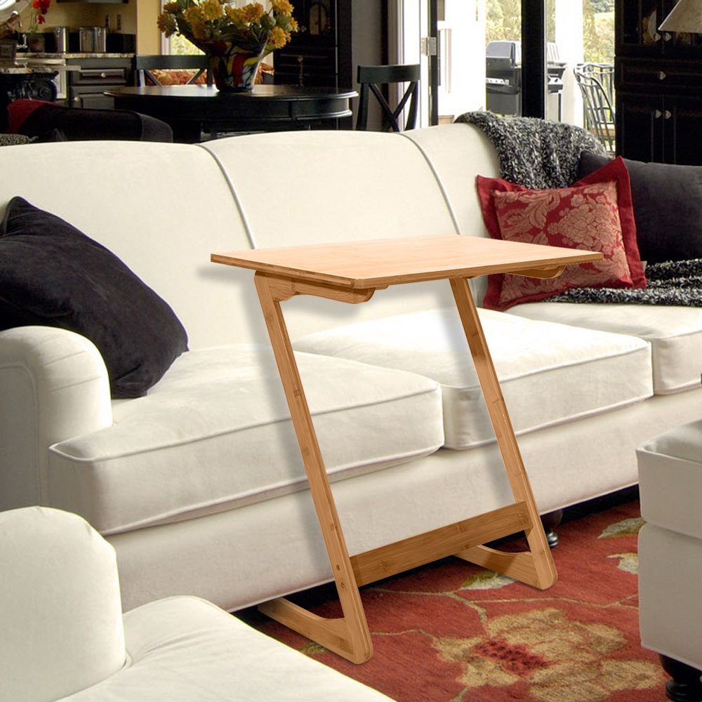 ZenoCraft Z-Shaped Bamboo  Modern TV Tray Table