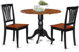 DLAV5-SBR-W 5 Piece Kitchen Table & Chairs Set Includes a Round Dining Room Table