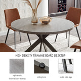 47" Round Dining Table Set, Mid Century Modern Round Dining Table for 4-6 Person,