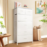 Tall Dresser for Bedroom, Vertical Storage Organizer Tower with 7 Drawers