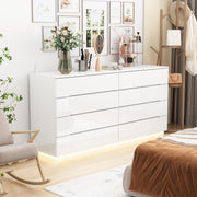 High Gloss Dresser with Lights Chest of Drawers