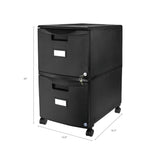 61312B01C Two-Drawer Mobile Filing Cabinet, 14-3/4w x 18-1/4d x 26h, Black