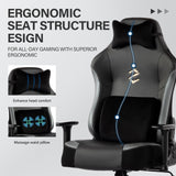 Big and Tall Gaming Chair 400lb Massage Memory Foam Gaming Chair