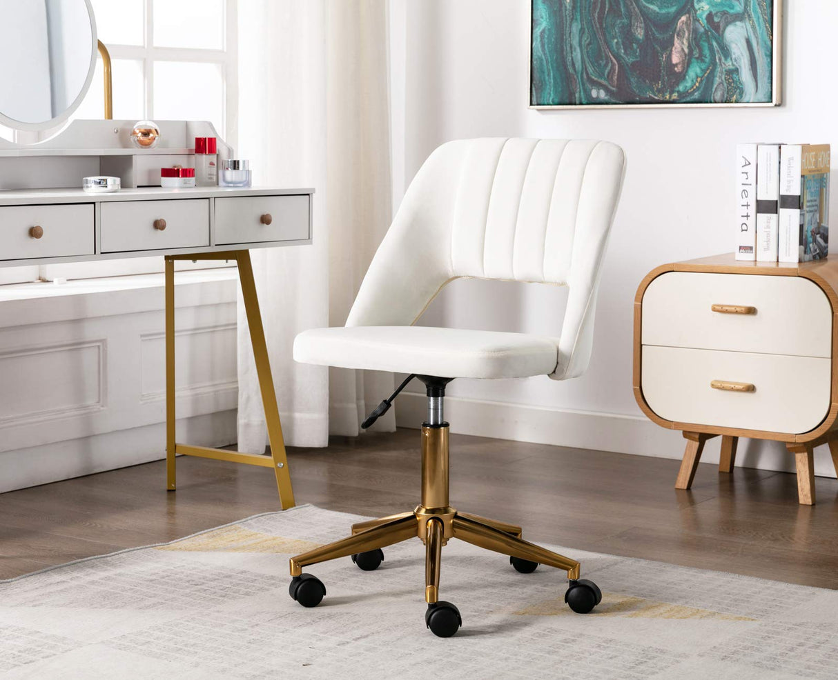 elvet Office Desk Chair with Wheels, Mid Back Modern Home Office Chair Small and Cute