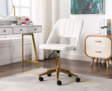 elvet Office Desk Chair with Wheels, Mid Back Modern Home Office Chair Small and Cute