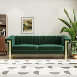 84" Velvet Couch Black Sofa Medieval Modern Luxury Sofa Comfortable Couches